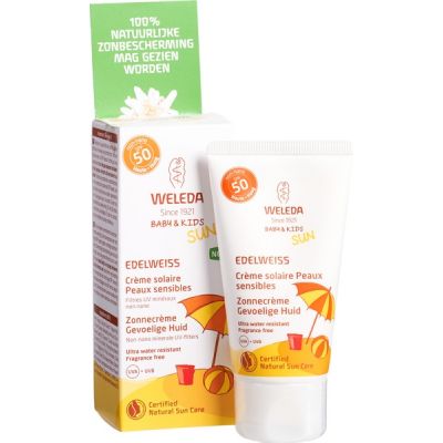 Edelweiss zonnelotion gevoelige huid SPF50 van Weleda, 1 x 50 ml